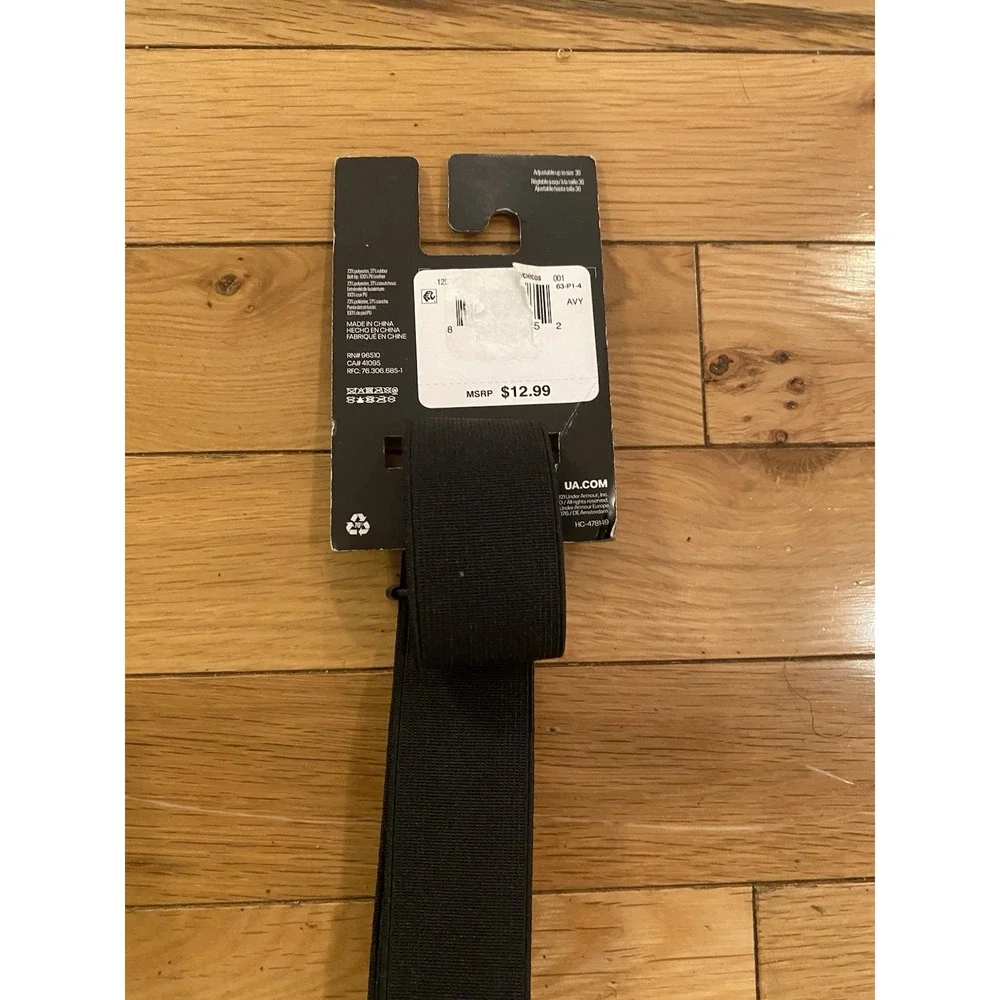 Under Armour Mens Baseball Belt Black Adjustable OSFA‎ Elastic Web NEW